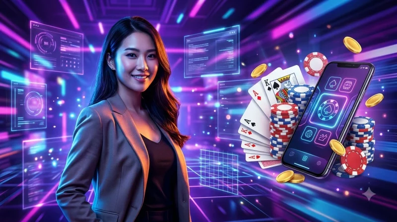 Bàn chơi xì dách với lá bài Át và K, minh họa luật chơi cơ bản