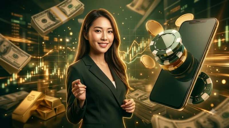 Bàn cược roulette với các ô số và chip đặt cược