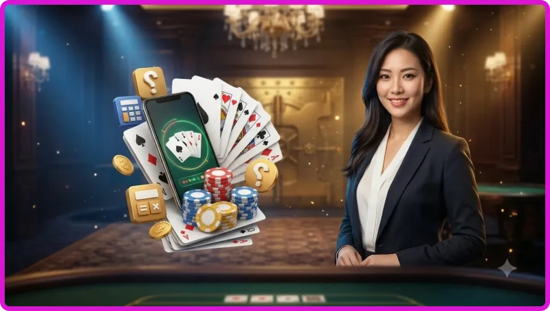 Bàn poker sang trọng với bài tẩy và chip - khái niệm poker