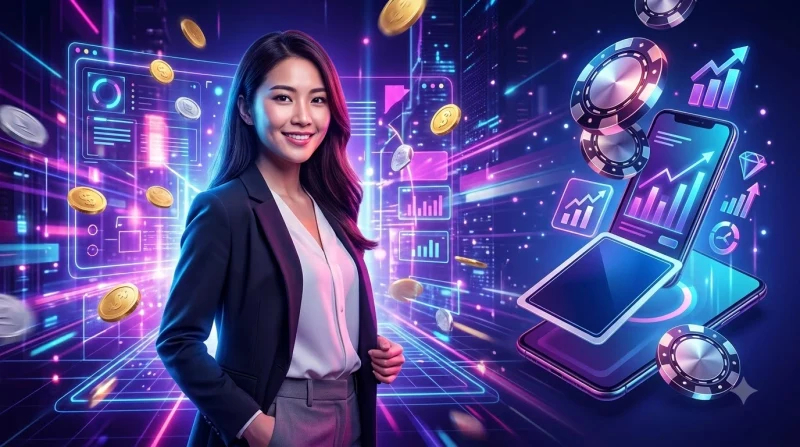 Người chơi chiến thắng với bài xì dách và cúp vàng, thể hiện lợi ích của việc hiểu luật